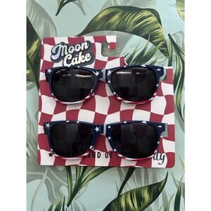New Moon Cake 2 Pairs Unisex Patriotic American flag🇺🇸sunglasses 🕶4th Of July